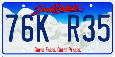 SD license plate 76KR35