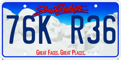 SD license plate 76KR36