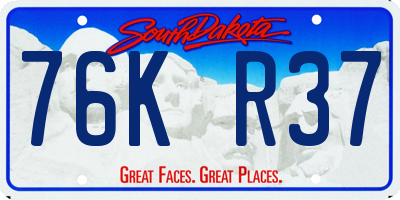 SD license plate 76KR37