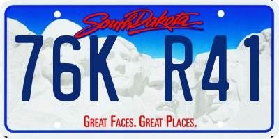 SD license plate 76KR41