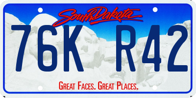 SD license plate 76KR42