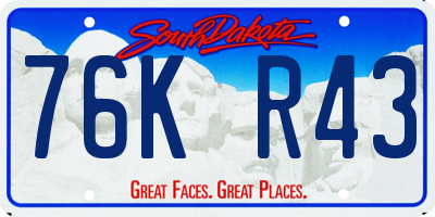 SD license plate 76KR43