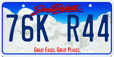 SD license plate 76KR44
