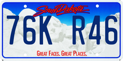SD license plate 76KR46