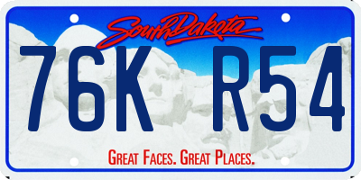 SD license plate 76KR54