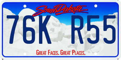 SD license plate 76KR55