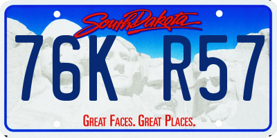 SD license plate 76KR57