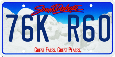 SD license plate 76KR60