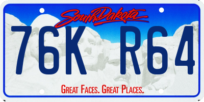 SD license plate 76KR64