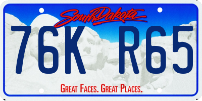 SD license plate 76KR65