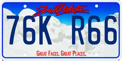 SD license plate 76KR66