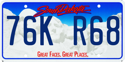 SD license plate 76KR68