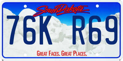 SD license plate 76KR69
