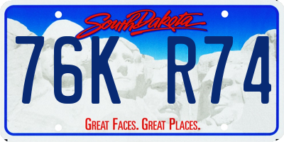 SD license plate 76KR74