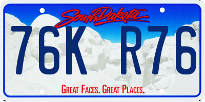 SD license plate 76KR76