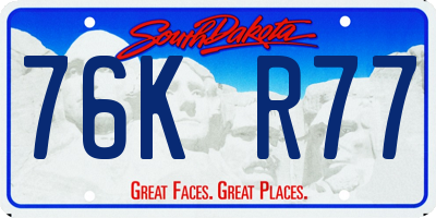 SD license plate 76KR77