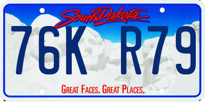 SD license plate 76KR79