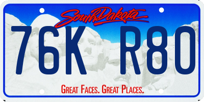 SD license plate 76KR80