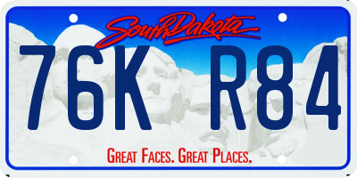 SD license plate 76KR84