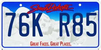 SD license plate 76KR85