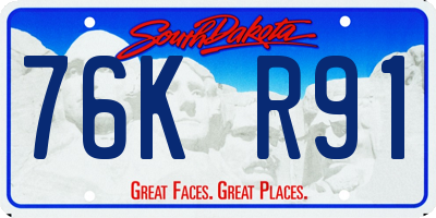 SD license plate 76KR91