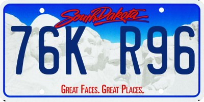 SD license plate 76KR96