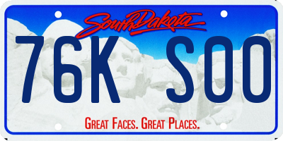 SD license plate 76KS00