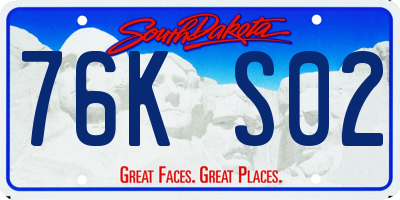 SD license plate 76KS02