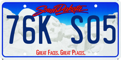 SD license plate 76KS05