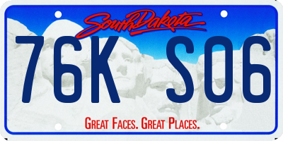 SD license plate 76KS06