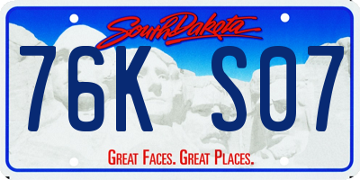 SD license plate 76KS07