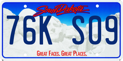 SD license plate 76KS09