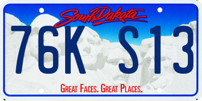 SD license plate 76KS13