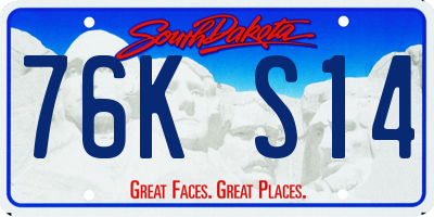 SD license plate 76KS14