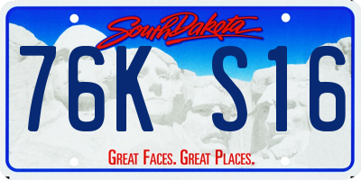 SD license plate 76KS16