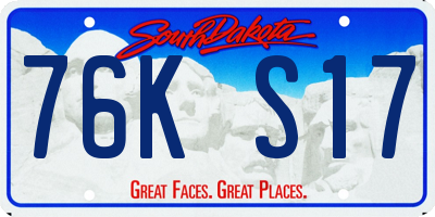 SD license plate 76KS17