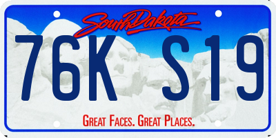 SD license plate 76KS19