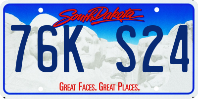 SD license plate 76KS24