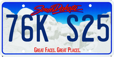 SD license plate 76KS25