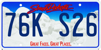 SD license plate 76KS26