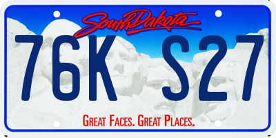 SD license plate 76KS27