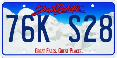 SD license plate 76KS28