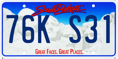 SD license plate 76KS31