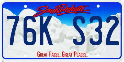 SD license plate 76KS32