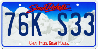SD license plate 76KS33