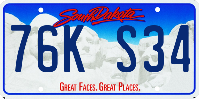 SD license plate 76KS34