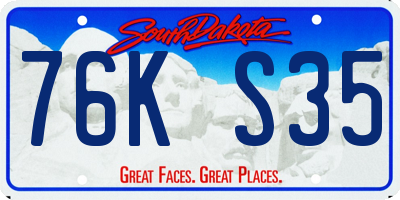 SD license plate 76KS35