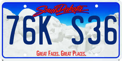 SD license plate 76KS36