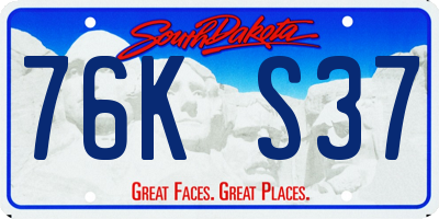 SD license plate 76KS37