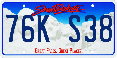 SD license plate 76KS38